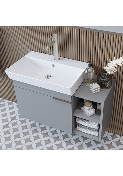 Likya Kapaklı Açık Raflı Mdflam Lavabolu 82 Cm Banyo Alt Dolabı +banyo Üst Dolabı + Banyo Boy Dolabı Külgri Kül Gri Likya Kapaklı Açık Raflı Mdflam Lavabolu 82 Cm Banyo Alt Dolabı +banyo Üst Dolabı + Banyo Boy Dolabı Külgri Kül Gri