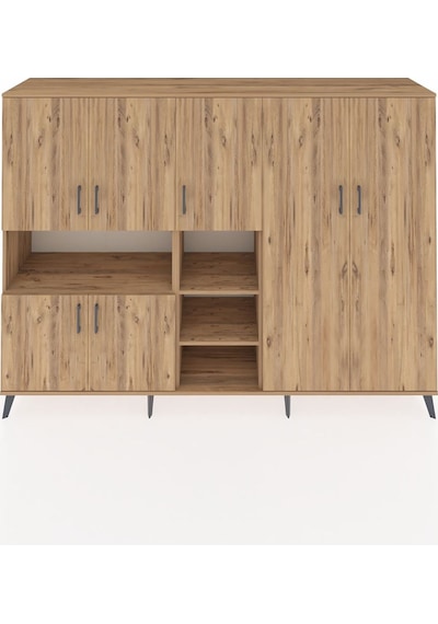 Hyperion Dolap 13 Raflı 7 Kapaklı 220x44x163 Çam-çam Çam-çam