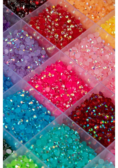 15 Renk 3 Mm Rhinestone Süsleme Taşı Seti Organizer Kutulu. Yapıitırıcı Set -