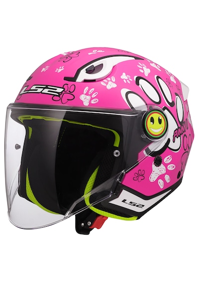 Ls2 Funny 2 Paws Çocuk Motosiklet Kaskı Pembe Pembe