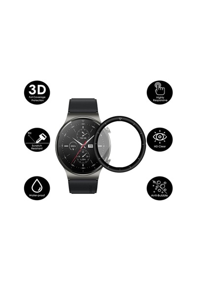 Huawei Watch Gt3 Pro 46mm İle Uyumlu Toz Ve Kirden Koruyan Tam Kapatan Hafif Ve Fiber Nano 46 Mm Ekran Koruyucu Silikon Siyah Çok Renkli