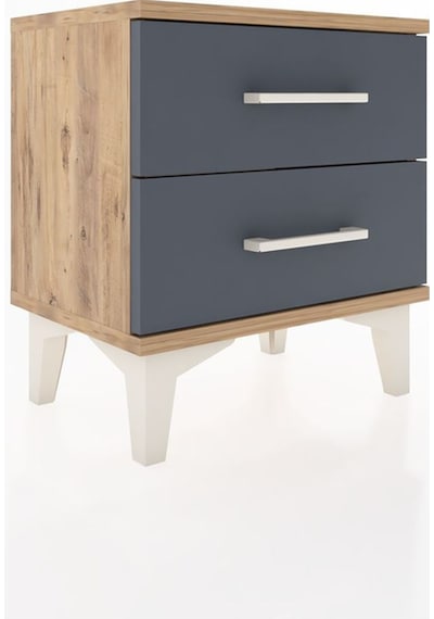 Arges Komodin 2 Çekmeceli 44x30x48 Çam-antrasit Atlas Çam