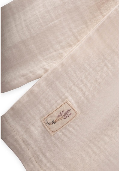 Cigit Organik Oversize Bohem Bluz Uzun Etekli Takım 2-8 Yaş Naturel Naturel Bej