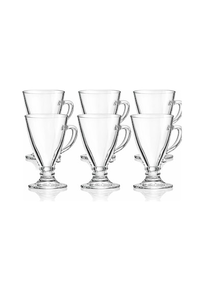 Tr 6'li Cam Ayaklı Bardak Seti,130 Ml,çay,kahve,türk Kahvesi,espresso Bardağı,cam Kupa Seti Şeffaf Genel