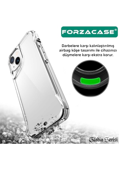 Forzacase Apple Uyumlu iPhone 17 Pro Max İle  Gladia Serisi Kamera Köşe Korumalı Sert Plastik Şeffaf Kılıf Şeffaf
