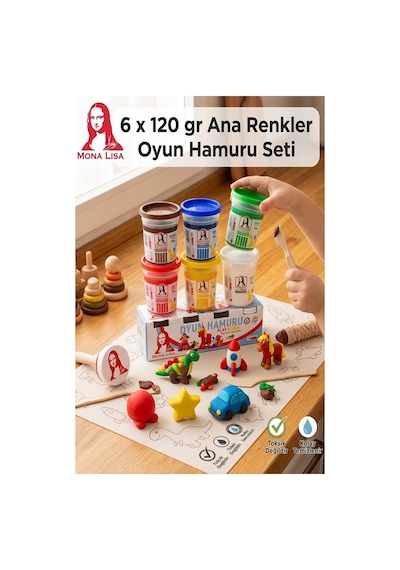 Oyun Hamuru 18 Renk 1 Paket Monalisa 18 Li Oyun Hamuru Kurumaya Karşı Dirençli Okul Öncesi Kreş Yumuşak Çok Renkli