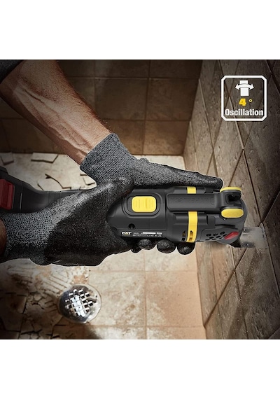 Cat Dx41 18volt/4.0ah Li-ion Tek Akülü Kömürsüz Profesyonel Çok Amaçlı Devir Ayarlı Raspalama+14 Adet Aksesuar
