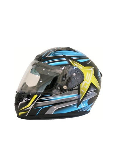 Lem Star 140 Sarı-Mavi Güneş Vizörlü Full Face Kask
