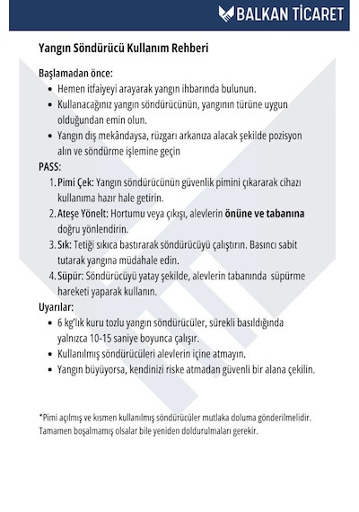 6 Kg Köpüklü Yangın Tüpü +levha +askı