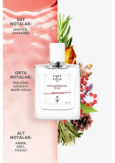 Aqua di Polo 1987 APCN000510 Gran Paradiso Red Sport EDP 50 ML Erkek Parfüm