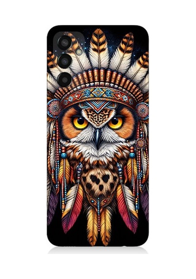 Samsung Galaxy M13 Uyumlu Kabile Baykuşunun Bilgeliği Desenli Silikon Kılıf Çok Renkli