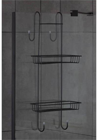 Eva Metal Tasarim Duşakabin Şampuanlık Banyo Askısı Rafı Siyah