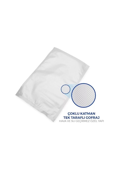 18x23 Tırtıklı Gofrajlı 90 Mikron Ev Tipi Gıda Vakum Poşeti Torbası Bpa İçermez