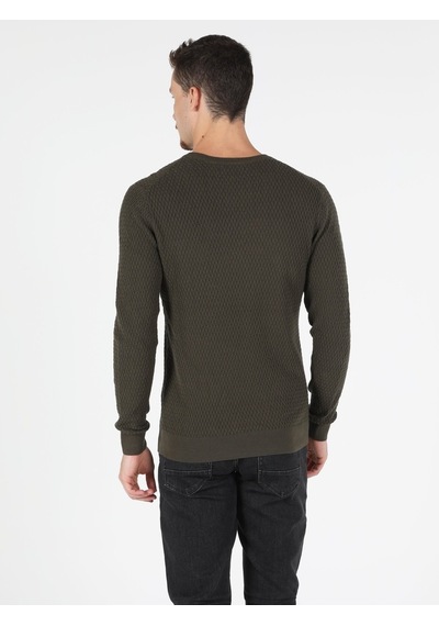 Colin's Slim Fit Bisiklet Yaka Erkek Haki Kazak CL1051605_Q1.V2_KHA