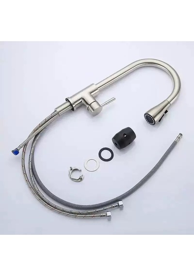 Alfas Spiralli Mutfak Eviye Bataryası İnox 3 Buton Fonksiyonel Yağmurlama Basınçlı 304 Çelik Inox
