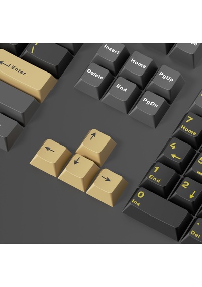 Mekanik Klave- Pbt Çift Baskı Keycap Seti Gri Siyah- Krem 128 Tuşlu Keycap