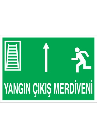 Yangın Çıkış Merdiveni Uyarı Tabelası - 20x30 Foreks - Aç2