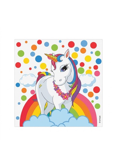 Rainbow Unicorn Kullan At Set16 Kişilik 96 Parça Karton Tabak-karton Bardak-kağıt Peçete-plastik Çatal-bıçak Seti 1
