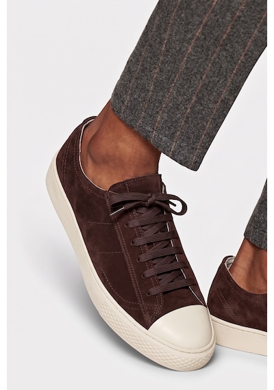 Shoetyle - Hakiki Süet Deri Kahverengi Erkek Sneaker - 666-0386 -1576 Kahve Rengi