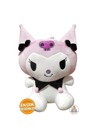 Yumuşak Pembe Kuromi Peluş Oyuncak - Büyük Boy 35 Cm Kawaii Karakter Pembe