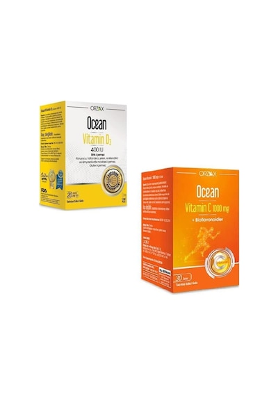 Ocean Vitamin D3 400 IU Sprey 20 ML + Ocean Vitamin C 1000 Mg 30 Tablet