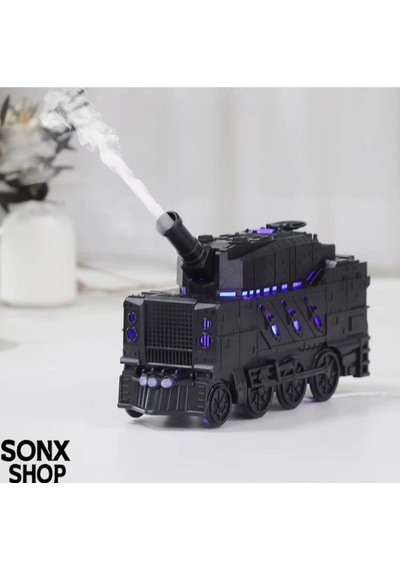Buhar Efektli Zırhlı Tren Tasarımlı Aromaterapi Hava Nemlendirici Led Işıklı, Sessiz Ve Usb Şarjlı