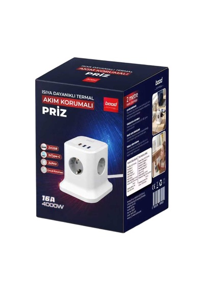 Bood Isıya Dayanıklı Termal Akım Koruma Priz Kp-419 3 Adet