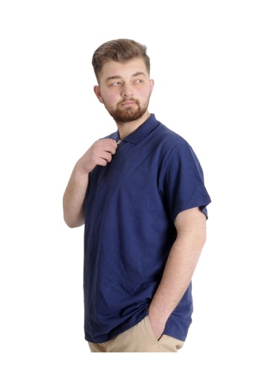 Mode Xl T-Shirt Polo Likralı Fermuarlı Yaka 21029 Indigo 001