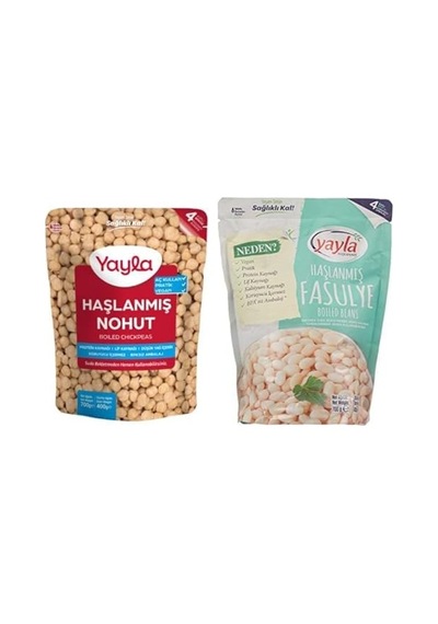 Yayla Hazır Yemek Seti Haşlanmış Nohut Ve Fasulye, 2 X 700 G