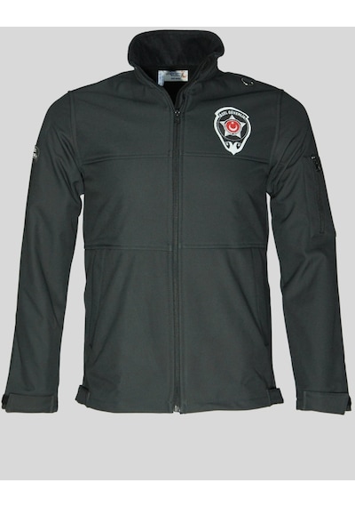 Uniprom Erkek Özel Güvenlik Softshell Mont Yeni Tip Siyah