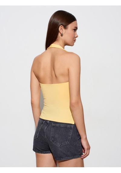 Dilvin 32726 Halter Yaka Top-sarı