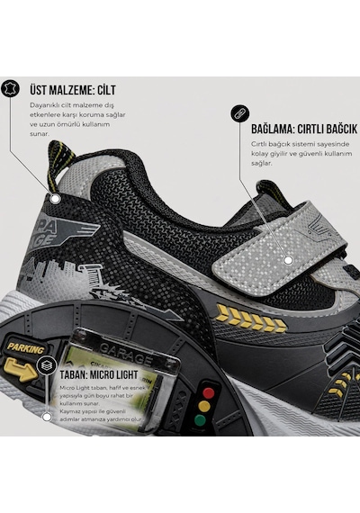 Larabell Hediyelik Arabalı Çocuk Spor Ayakkabı Cırtlı Okula Uygun Okula Dönüş Günlük Sneaker Gri Larabell Hediyelik Arabalı Çocuk Spor Ayakkabı Cırtlı Okula Uygun Okula Dönüş Günlük Sneaker Gri