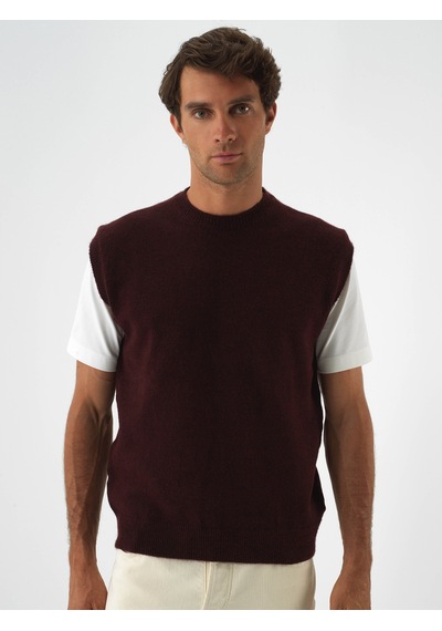 Xint Bordo Regular Fit Bisiklet Yaka Mohair Süveter 801863