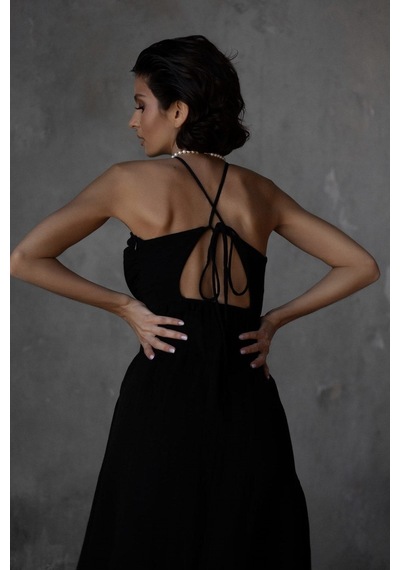 Mai Collection Mai Studios Co. Mykonos Siyah Müslin Elbise Siyah