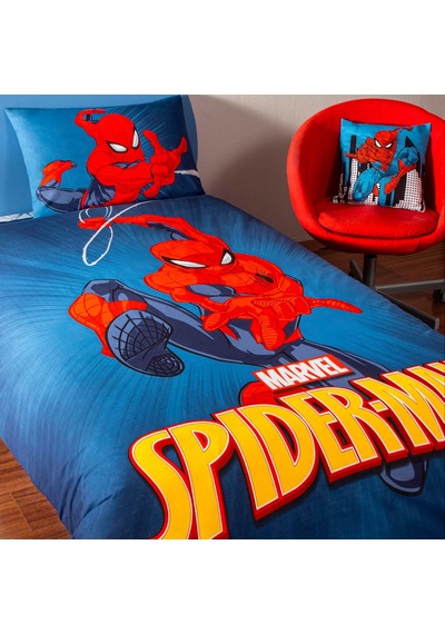 Spiderman Classical Tek Kişilik Pamuk Nevresim Takımı Çok renkli