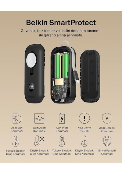 Belkin Boostcharge Pro 10k Mah Power Bank, Apple Watch Şarj Cihazlı, Entegre Örgülü Usb-c Kablo Ve Dijital Ekranlı Taşınabilir Şarj Cihazı, 45 W, Siyah Belkin Boostcharge Pro 10k Mah Power Bank, Apple Watch Şarj Cihazlı, Entegre Örgülü Usb-c Kablo Ve Dijital Ekranlı Taşınabilir Şarj Cihazı, 45 W, Siyah