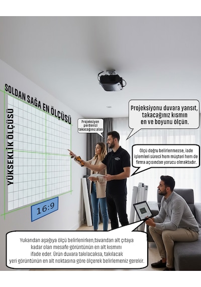 Gölge Stor Şarjlı En 150 Cm Boy 160 Cm Yeni Akıllı Kumaş Teknolojisi Işık Geçirmez Projeksiyon Perdesi