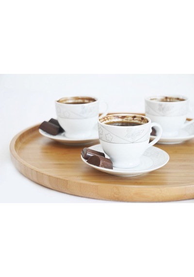 Bambum Cappuccino Daire Tepsi
