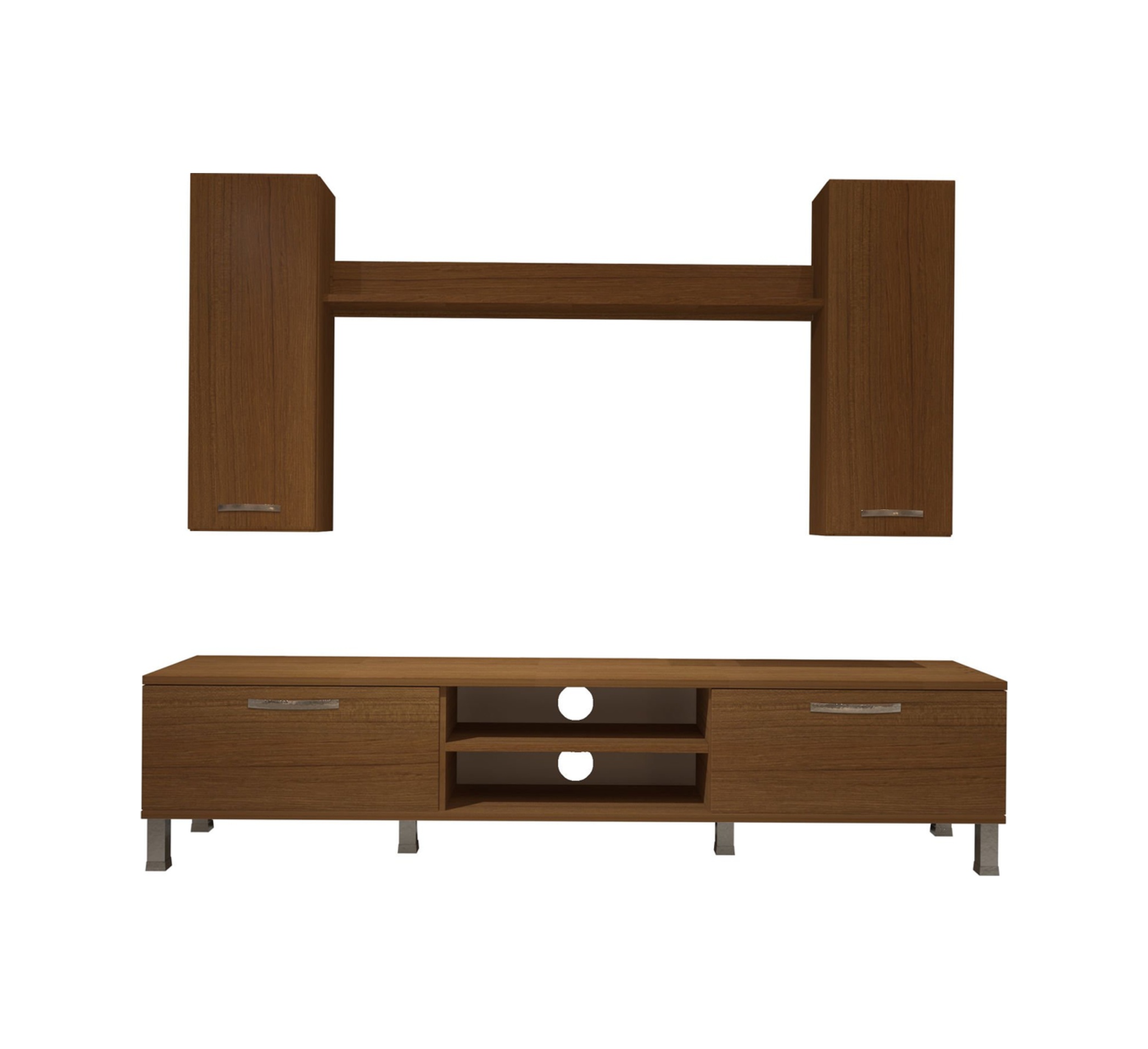 Decoraktiv Eko 5d Mdf Dvd Krom Ayaklı Tv Ünitesi Tv Sehpası Ceviz
