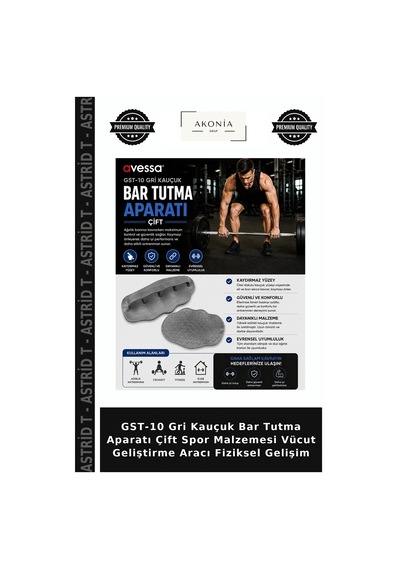 Gst-10 Gri Kauçuk Bar Tutma Aparatı Çift Spor Malzemesi Vücut Geliştirme Aracı Fiziksel Gelişim