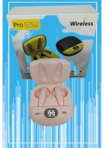 Pro6 Plus Kablosuz Led Işıklı Oyuncu Bluetooth Kulaklık 5.0 Pembe