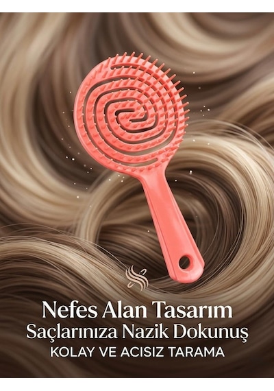 Tarak Üç Boyutlu Profesyonel Spiral Yuvarlak Saç Fırçası