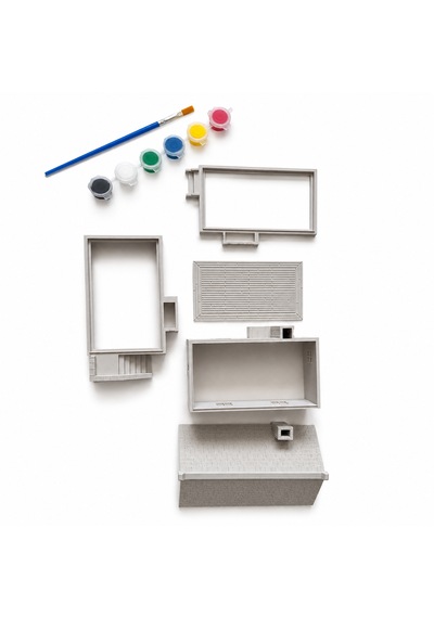 3d Maket Ev Boyama Seti 12x10 Cm Dekoratif Minyatür Ev Maketi 6'lı Boya Ve Fırça Hediyeli Hobi Seti