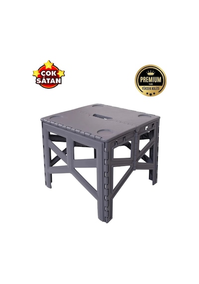 Kapris Katlanabilir Kamp Ve Piknik Sehpası Pratik Tank Masa 42x45x47cm 307 Siyah