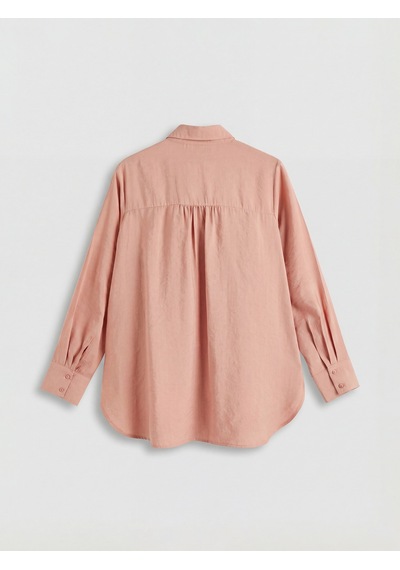 Lcw Studıo Pembe Fular Yaka Büzgülü Oversize Bluz