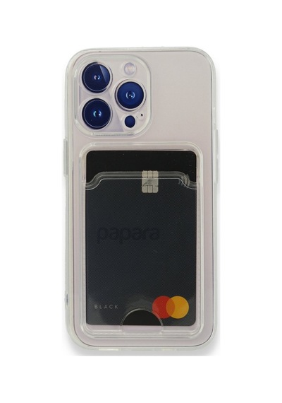 FitCase Apple Uyumlu iPhone 13 Pro Max Kılıf Cardy Şeffaf Kartlık Cepli Kapak