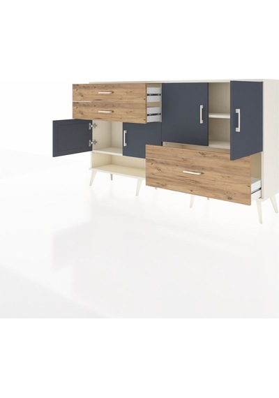 Arges Konsol 3 Raflı 3 Çekmeceli 4 Kapaklı 176x30x99 Aytaşı-antra Aytaşı-antrasit/çam Arges Konsol 3 Raflı 3 Çekmeceli 4 Kapaklı 176x30x99 Aytaşı-antra Aytaşı-antrasit/çam