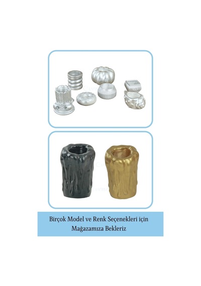 Mumluk Şamdan 3 Adet Tealight Uyumlu Üçlü Büyük Erimiş Mum Model - Gümüş