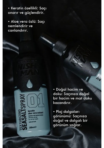 Deniz Tuzu Saç Spreyi - Keratin Aloe Vera Özü 200 Ml