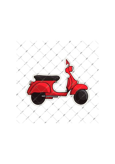 Bay Etiket Vsp9 Kirmizi Scooter Sticker